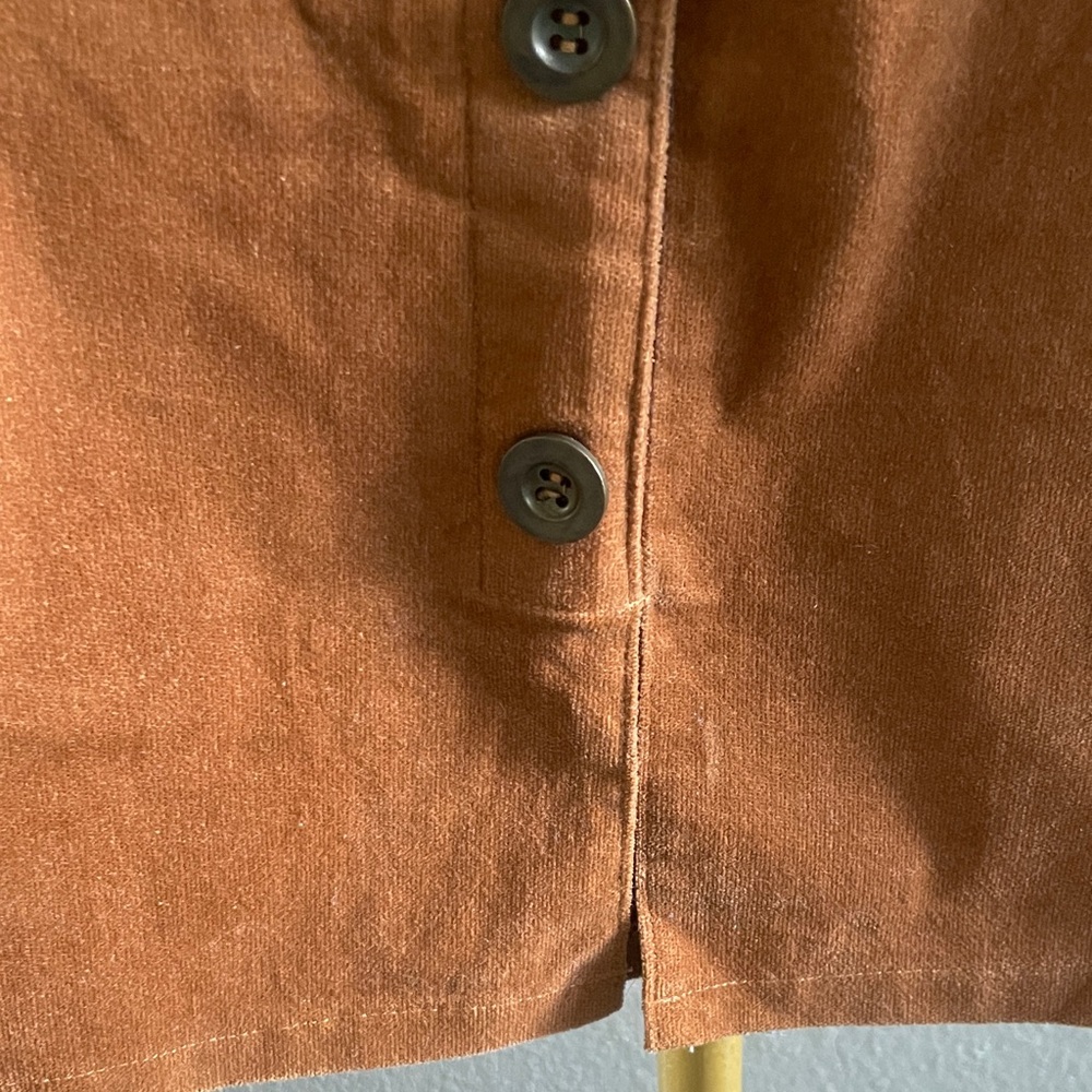 Have Rust-Orange Button-Front Mini Skirt - Picture 4 of 8